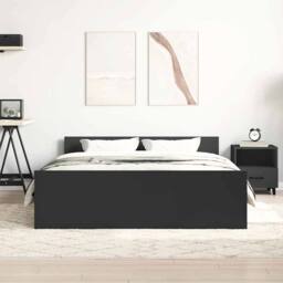 Berkfield Home Bed Frame with Headboard & Footboard Black 120x200 cm - Size: Small Double - thumbnail 4