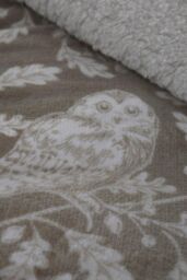 Dreams & Drapes 'Woodland Owls' Fleece Duvet Cover Set in Pale Green - Size: Super King - thumbnail 4