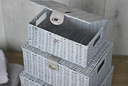 Marco Paul Grey Set of 3 Baskets for storage Decorative Storage Boxes - thumbnail 2