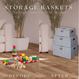 Marco Paul Grey Set of 3 Baskets for storage Decorative Storage Boxes - thumbnail 3