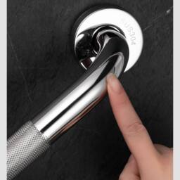 VOGREX Stainless Steel Grab Bar Anti Slip Bathroom Toilet Handle Rail 50 cm in Silver - thumbnail 4