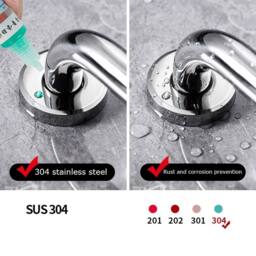 VOGREX Stainless Steel Grab Bar Anti Slip Bathroom Toilet Handle Rail 50 cm in Silver - thumbnail 3