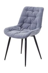 Living and Home 2pcs Teddy Fleece Upholstered Dining Chair in Grey - thumbnail 1