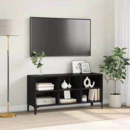 EONLION TV Cabinet Set Black Wood Stand - Size: 100 cm - thumbnail 1