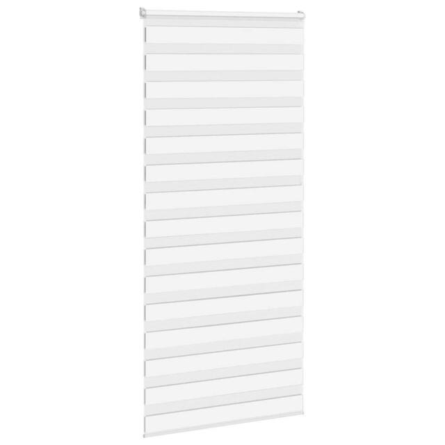 Berkfield Home Elegant Zebra Blind White 95x230 cm Fabric Width 90.9 cm Polyester - image 1