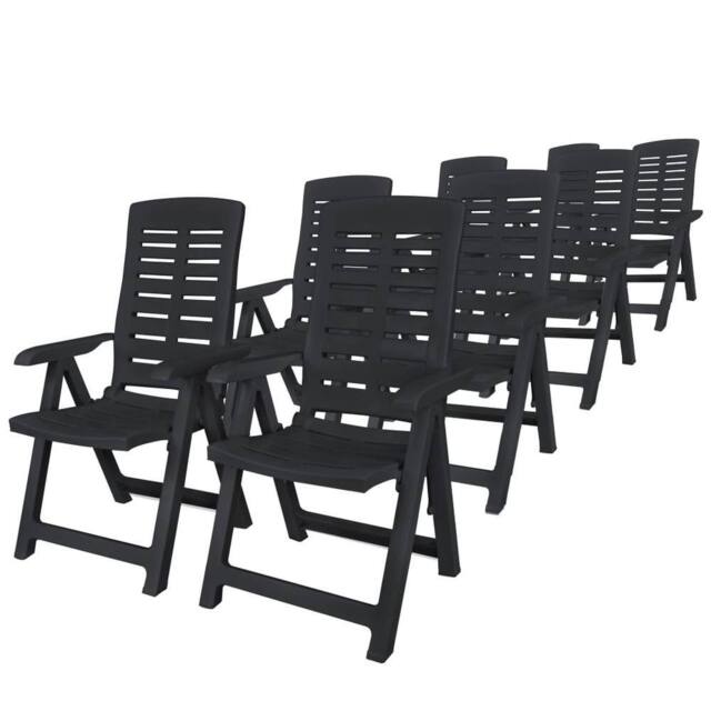 Berkfield Home 9 Piece Outdoor Dining Set Plastic Anthracite in Black - image 1