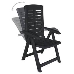 Berkfield Home 9 Piece Outdoor Dining Set Plastic Anthracite in Black - thumbnail 6