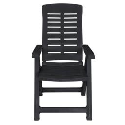 Berkfield Home 9 Piece Outdoor Dining Set Plastic Anthracite in Black - thumbnail 5