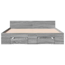 Berkfield Home Bed Frame with Drawers without Mattress Grey Sonoma 160x200 cm - thumbnail 4