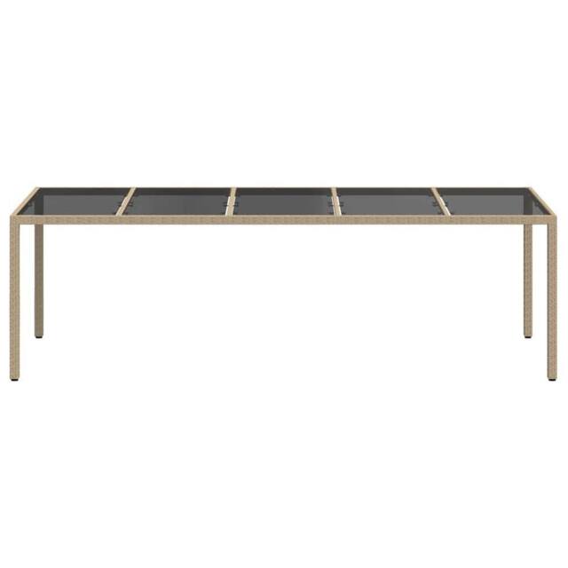 Berkfield Home Modern Garden Dining Table Beige 250x100x75 cm Poly Rattan - Size: 250 x 100 x 75 cm - image 1