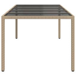 Berkfield Home Modern Garden Dining Table Beige 250x100x75 cm Poly Rattan - Size: 250 x 100 x 75 cm - thumbnail 4