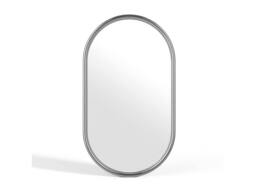 Vente-unique Oval Aluminium Wall Mirror - W. 40 X H. 70 Cm - Chrome - REFLEYA in Silver - thumbnail 2