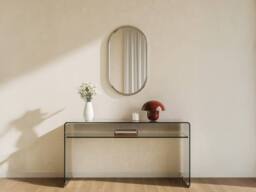 Vente-unique Oval Aluminium Wall Mirror - W. 40 X H. 70 Cm - Chrome - REFLEYA in Silver - thumbnail 3