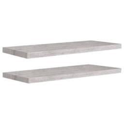 Berkfield Home Durable Floating Wall Shelves 2 pcs Concrete Grey 80x23.5x3.8 cm MDF - thumbnail 3