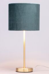 BHS Lighting Velvet Table Lamp in Teal - thumbnail 1
