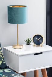 BHS Lighting Velvet Table Lamp in Teal - thumbnail 4