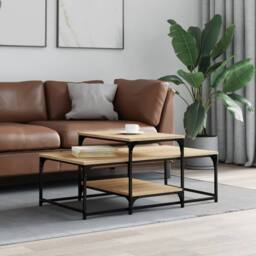 Berkfield Home Coffee Table Sonoma Oak 102x60x45 cm Engineered Wood in Light Tan - Size: 102 x 60 x 45 cm - thumbnail 2