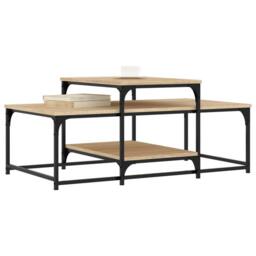 Berkfield Home Coffee Table Sonoma Oak 102x60x45 cm Engineered Wood in Light Tan - Size: 102 x 60 x 45 cm - thumbnail 3