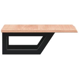 Berkfield Home Basin Shelf Wall Mounted Steel & Solid Wood Oak in Brown - thumbnail 5