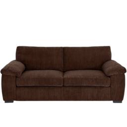 Bliss Furniture Jumbo Cord 3 Seater Sofa with Soft Cushions & Cord Fabric Brown - Size: 3 Pack - thumbnail 1