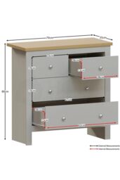 Home Discount Vida Designs Arlington 2+2 Drawer Chest Storage Bedroom Furniture in Grey - thumbnail 2