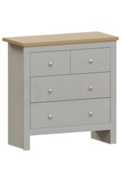 Home Discount Vida Designs Arlington 2+2 Drawer Chest Storage Bedroom Furniture in Grey - thumbnail 6