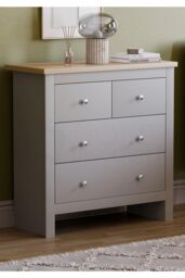 Home Discount Vida Designs Arlington 2+2 Drawer Chest Storage Bedroom Furniture in Grey