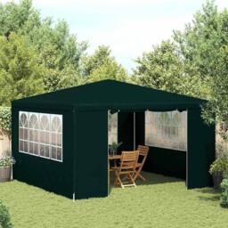 Berkfield Home Professional Party Tent with Side Walls 4x4 m Green 90 g/m? - thumbnail 2