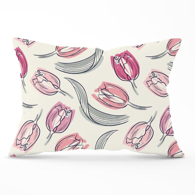 Warren Reed - Designer Tulips Cushions in Pink - Size: 60 cm x 60 cm - image 1