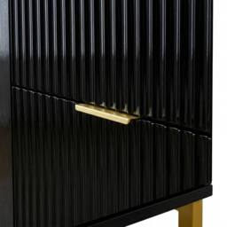FURNITURE ONE Chest of Drawers, 6 Drawers Storage Cabinet with Metal Legs in Black - Size: 1 Pack - thumbnail 4