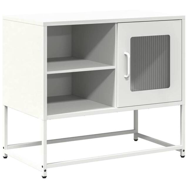 Berkfield Home TV Cabinet White 68x39x60.5 cm Steel - image 1