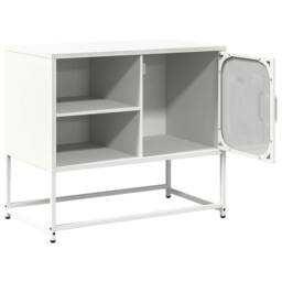 Berkfield Home TV Cabinet White 68x39x60.5 cm Steel - thumbnail 6