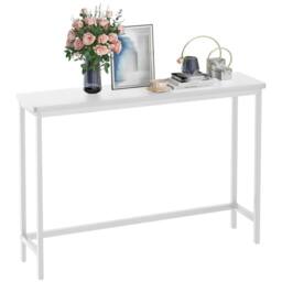 FORGEVIO Console Table, Slim Entryway 100 cm x 24 x 75 cm, White - Size: 24 x 75 cm