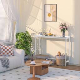 FORGEVIO Console Table, Slim Entryway 100 cm x 24 x 75 cm, White - Size: 24 x 75 cm - thumbnail 6