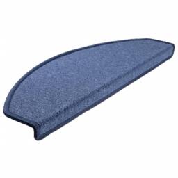 Berkfield Home Decorative Carpet Stair Treads 15 pcs Blue 65x24x4 cm - Size: Medium - thumbnail 1