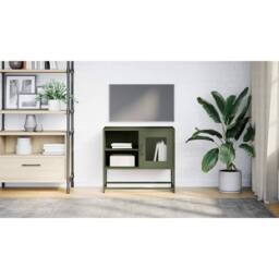 Berkfield Home TV Cabinet Olive Green 68x39x60.5 cm Steel