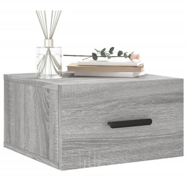 Berkfield Home Decorative Wall-mounted Bedside Cabinet Grey Sonoma 35x35x20 cm - Size: 35 x 35 x 20 cm - image 1