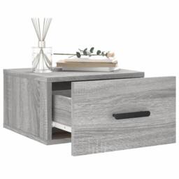 Berkfield Home Decorative Wall-mounted Bedside Cabinet Grey Sonoma 35x35x20 cm - Size: 35 x 35 x 20 cm - thumbnail 4