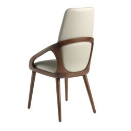 Angel Cerda Cream Leatherette Dining Chair with Walnut-Coloured - thumbnail 6