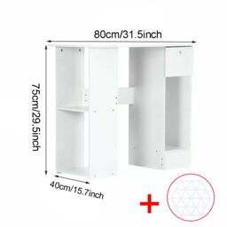 VOGREX Computer Desk H Shaped PC Laptop Gaming Table W/ Book Shelves Bookcase in White - Size: 100 cm x 15 cm - thumbnail 2