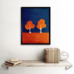 "Artery8 Wall Art Print Abstract Matisse Style Trees Forest Painting Yellow Blue Orange Green Art Framed - Size: W12"" x H16""" - thumbnail 2