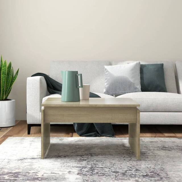 Berkfield Home Modern Coffee Table Sonoma Oak 68x50x38 cm Engineered Wood in Light Brown - Size: 68 x 50 x 38 cm - image 1