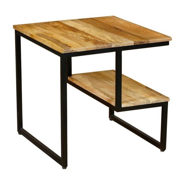 Jaipur Furniture Ltd Ravi Side Table - Mango Light Finish - Mango Wood/Iron - L50 x W50 x H50 cm - Light Finish in Brown - image 1
