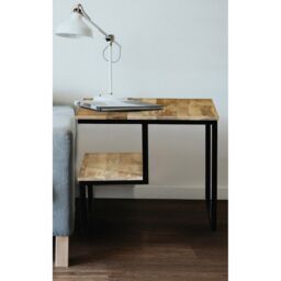 Jaipur Furniture Ltd Ravi Side Table - Mango Light Finish - Mango Wood/Iron - L50 x W50 x H50 cm - Light Finish in Brown - thumbnail 5