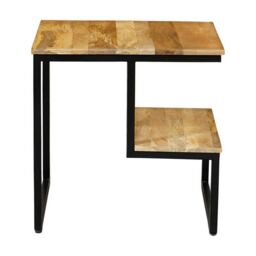 Jaipur Furniture Ltd Ravi Side Table - Mango Light Finish - Mango Wood/Iron - L50 x W50 x H50 cm - Light Finish in Brown - thumbnail 3