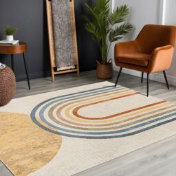 Livabliss Lilian-Washable Multicoloured Grey Modern Living Dining Bedroom Rug in Beige - Size: 160 cm x 215 cm - thumbnail 8