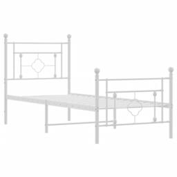 Berkfield Home Metal Bed Frame without Mattress with Footboard White 80x200cm - Size: 80x200 cm - thumbnail 4