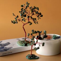 KDMD Gemstone Tree - Green Aventurine on Green Agate Base (35 stones) - thumbnail 3