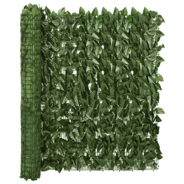 Berkfield Home Balcony Screen with Dark Green Leaves 600x100 cm - image 1