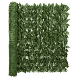 Berkfield Home Balcony Screen with Dark Green Leaves 600x100 cm - thumbnail 1
